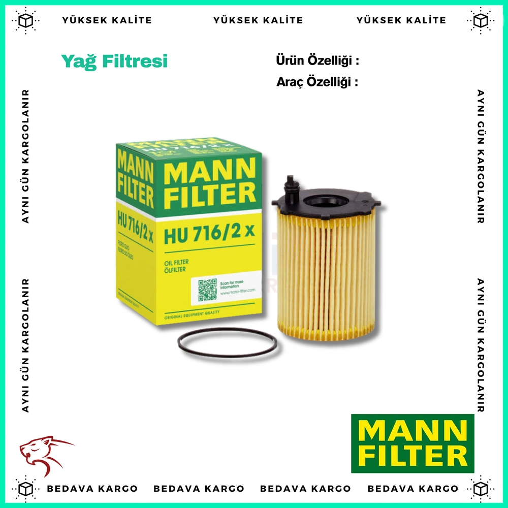 Yag Filtresi Berlingo Fiesta Focus Courier Bipper 1.4 1.5 1.6 - TAMT6714FDE - Yedek Parça