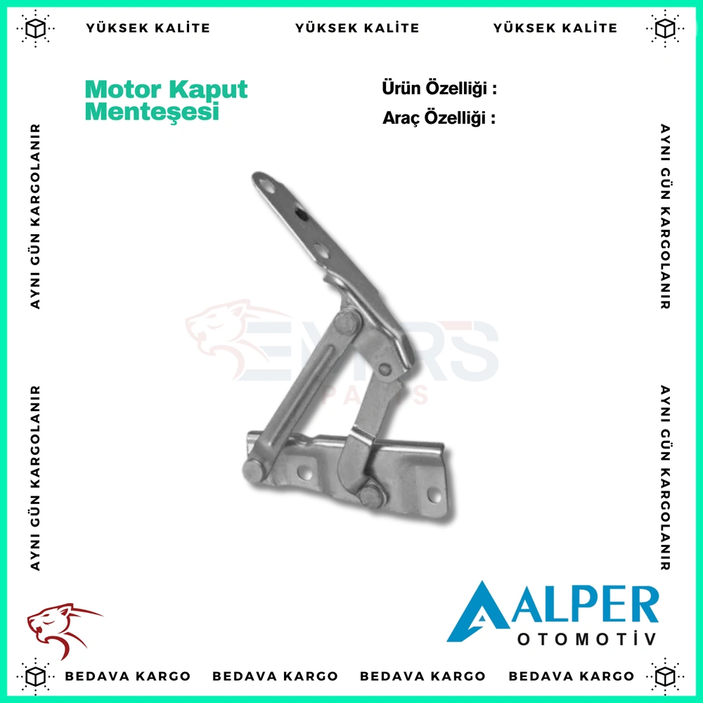 Motor Kaput Mentesesi Sol Dacia Dokker Lodgy - 654001891R - Yedek Parça