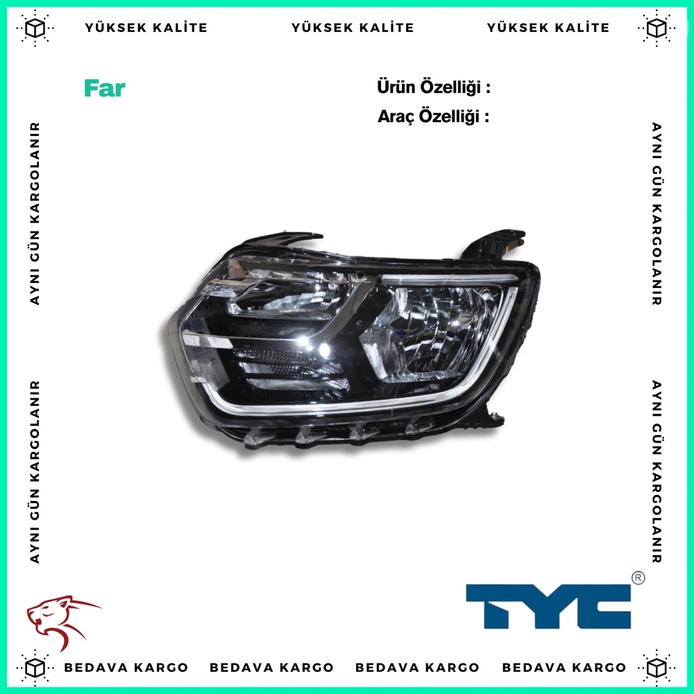 On Far Sol Dacia Duster Kablolu Ledli 17- - 260609367R - Yedek Parça