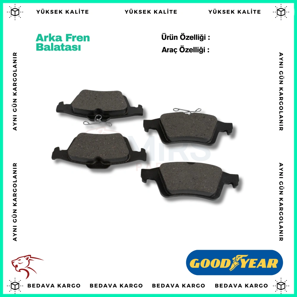 Arka Fren Balatasi Ford Focus 2 Connect Peugeot Citroen Opel - 3M512M008AC - Yedek Parça