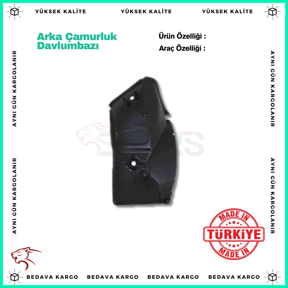 Arka Camurluk Davlumbazi Sag Renault Symbol 12- - 767487353R - Yedek Parça