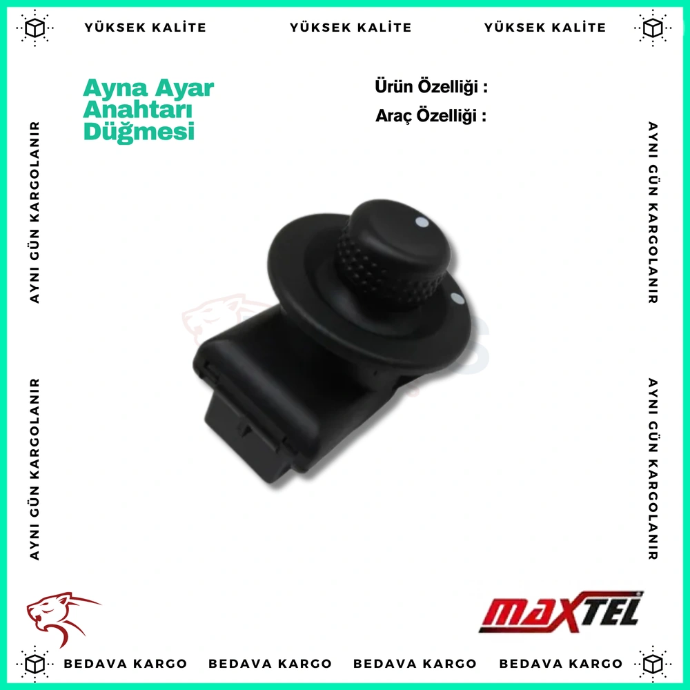 Ayna Ayar Anahtari Dugmesi Renault Clio 3 Megane 2 Twingo Master 8 PIN - 8200214919 - Yedek Parça