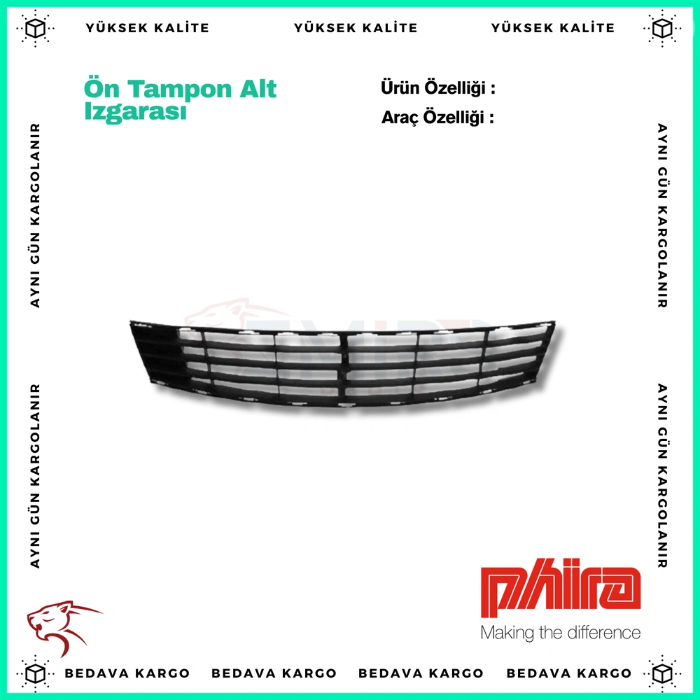On Tampon Alt Izgarasi Renault Clio 3 Hb 05- - 8200682294 - Yedek Parça