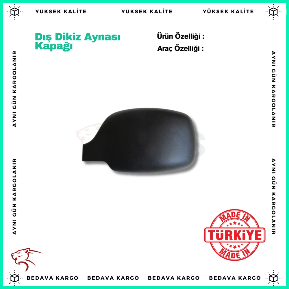 Dis Dikiz Aynasi Kapagi Sol Renault Kangoo 01-08 - 8200245171 - Yedek Parça