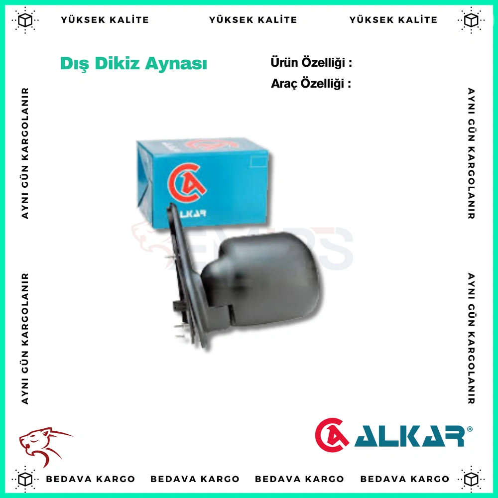 Dis Dikiz Aynasi Sol Elektrikli Isitmali Asferik Renault Kangoo 98-03 - 7700304834 - Yedek Parça
