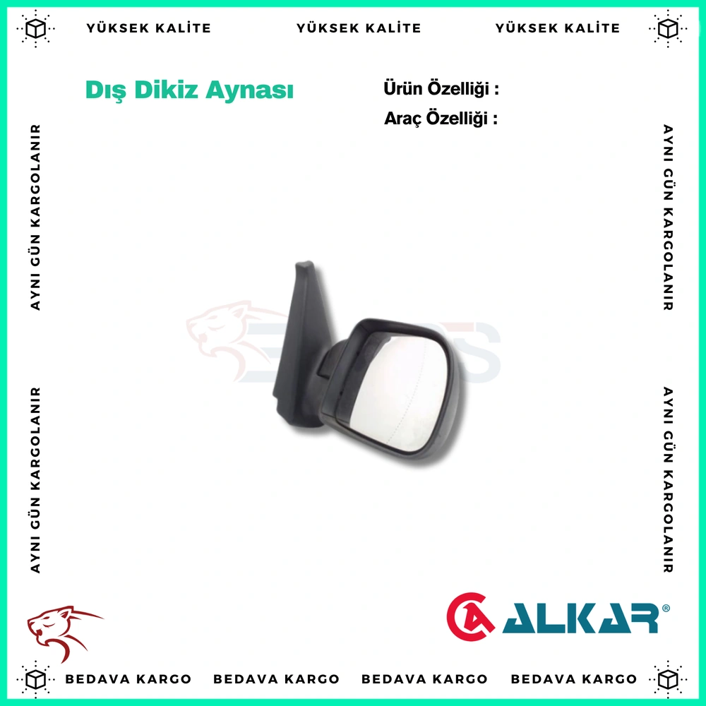 Dis Dikiz Aynasi Sag Elektrikli Isitmali Asferik Renault Kangoo 98-03 - 7700304835 - Yedek Parça