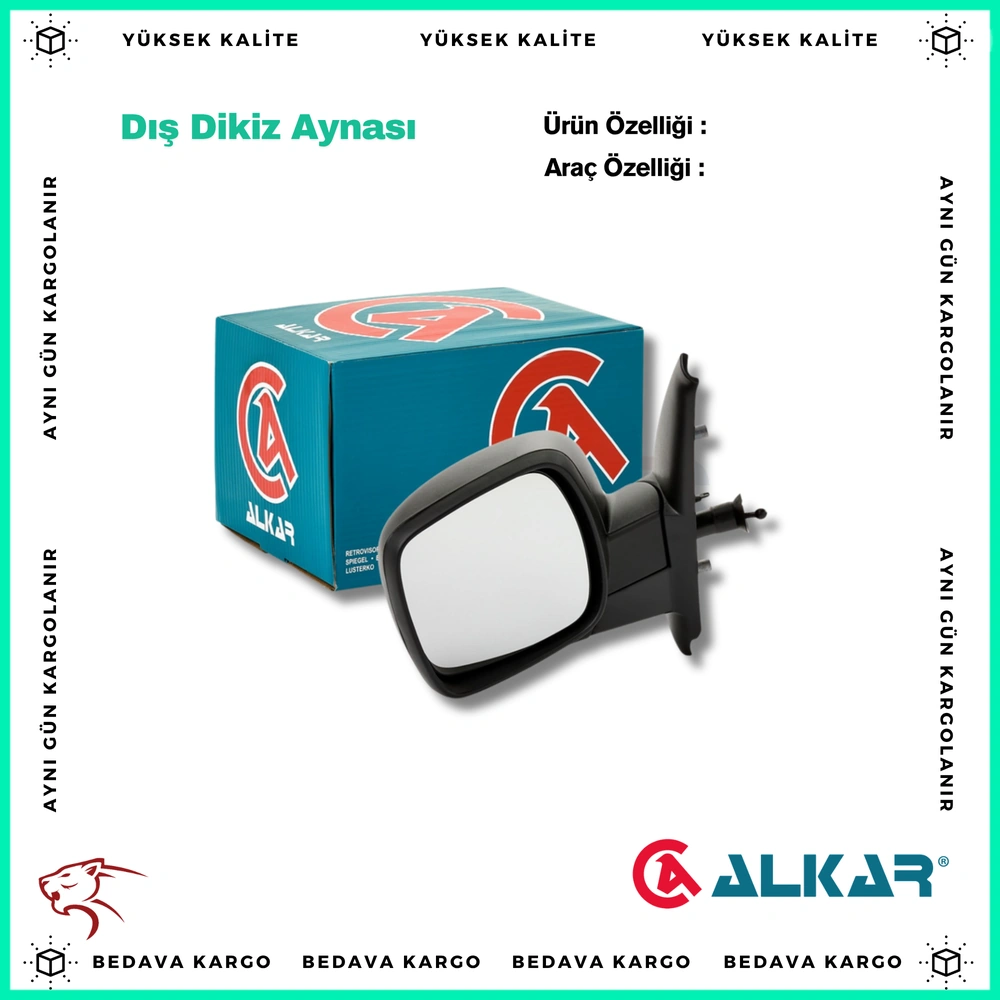 Dis Dikiz Aynasi Sol Renault Kangoo 08-12 - 7701068844 - Yedek Parça