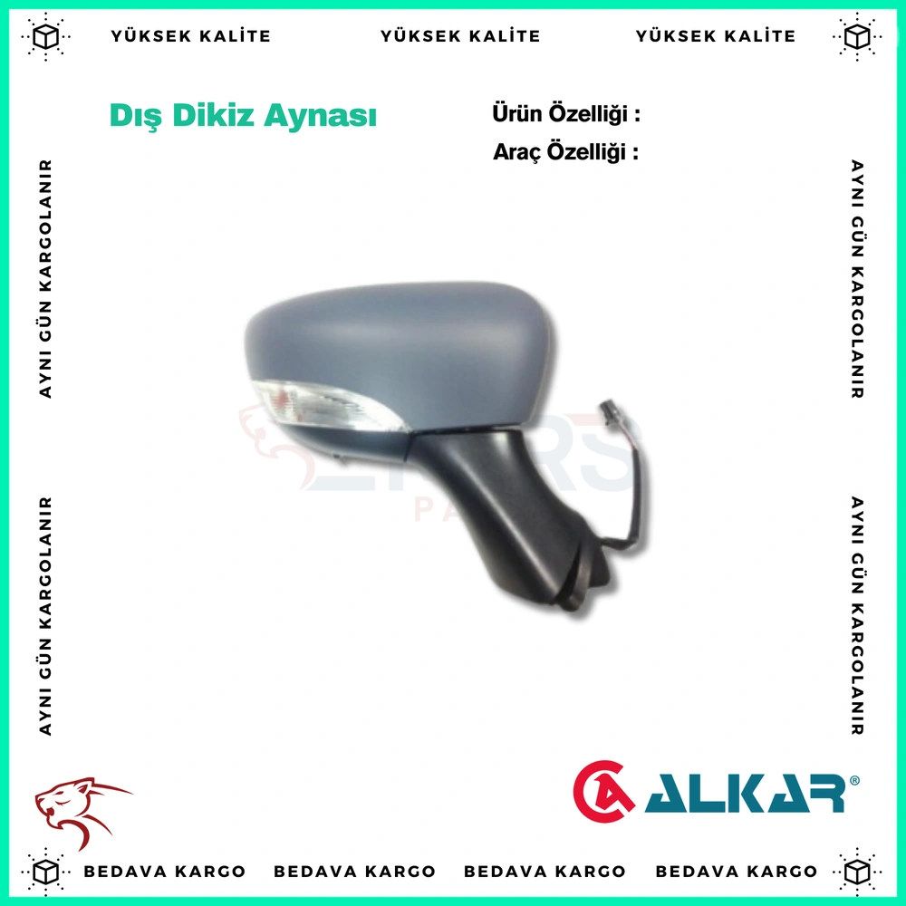 Dis Dikiz Aynasi Sol Elektrikli Isitmali Sinyalli Astarli Asferik 7 Pin Renault Clio 4 2012- - 963669996R - Yedek Parça