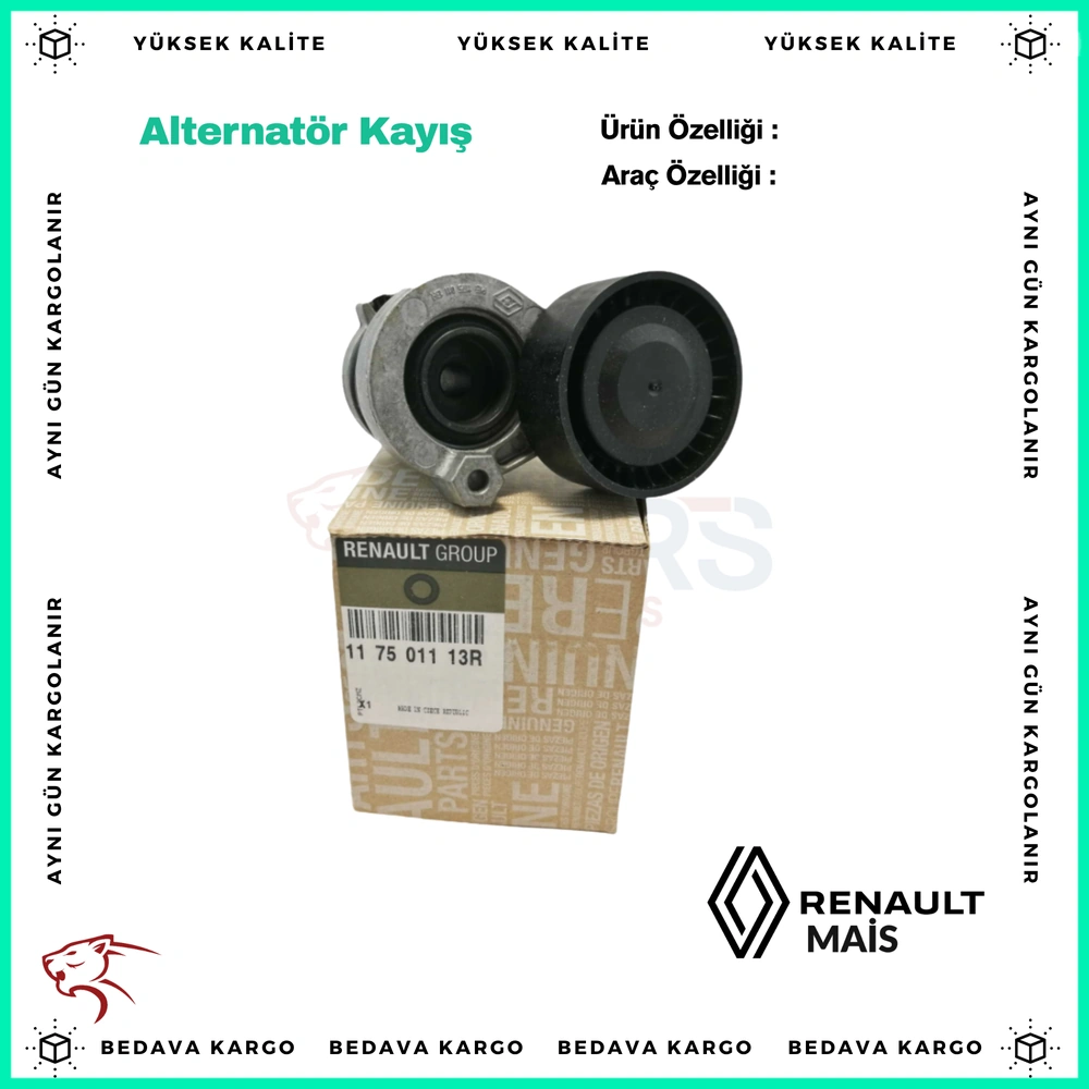 Alternator Gergi Rulmani Kutuklu Renault Clio Kangoo Megane 2 1.5 DCI 1.4 1.6 16v K4m K4j - 117501113R - Yedek Parça
