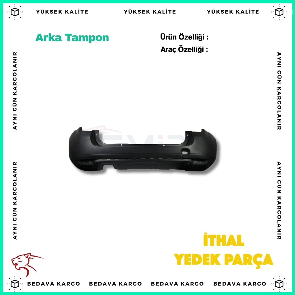 Dacia Duster Arka Tampon 09- - 850220033R - Yedek Parça