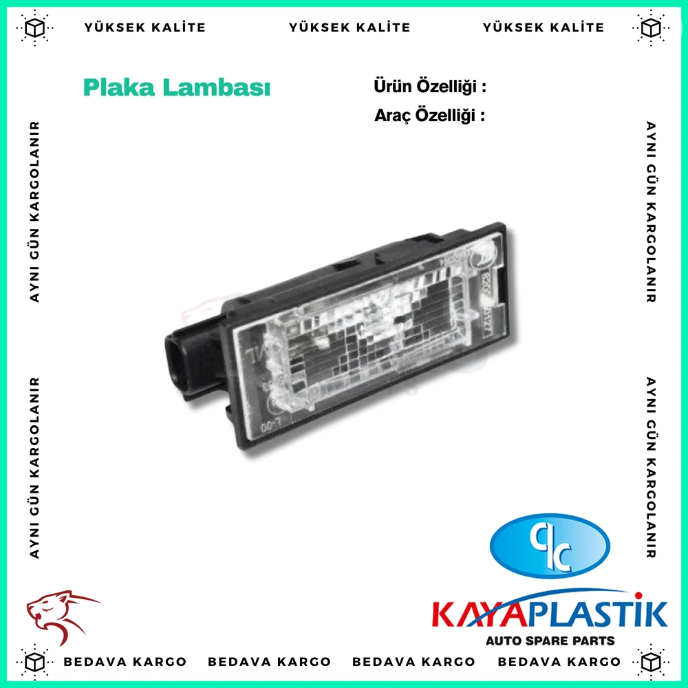 Plaka Lambasi Renault Megane 2 3 Laguna 2 Clio - 8200480127 - Yedek Parça