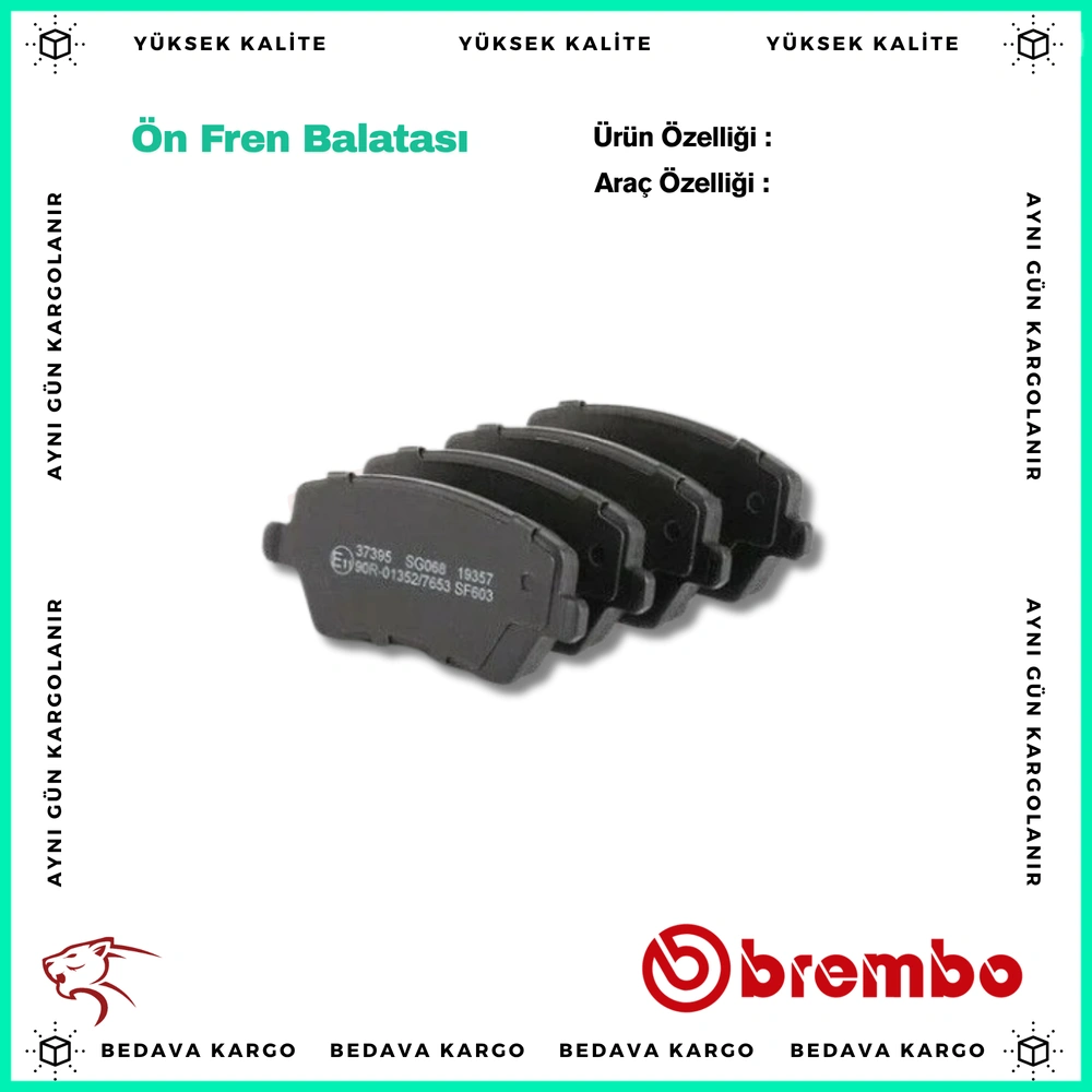 On Fren Balatasi Renault Clio 3 05- 4 12- Megane 4 Kangoo 2 08- Modus 04- Captur 13- Dacia Logan 04- Duster 10- Dokker 12- Lodgy 12- - 7701208422 - Yedek Parça