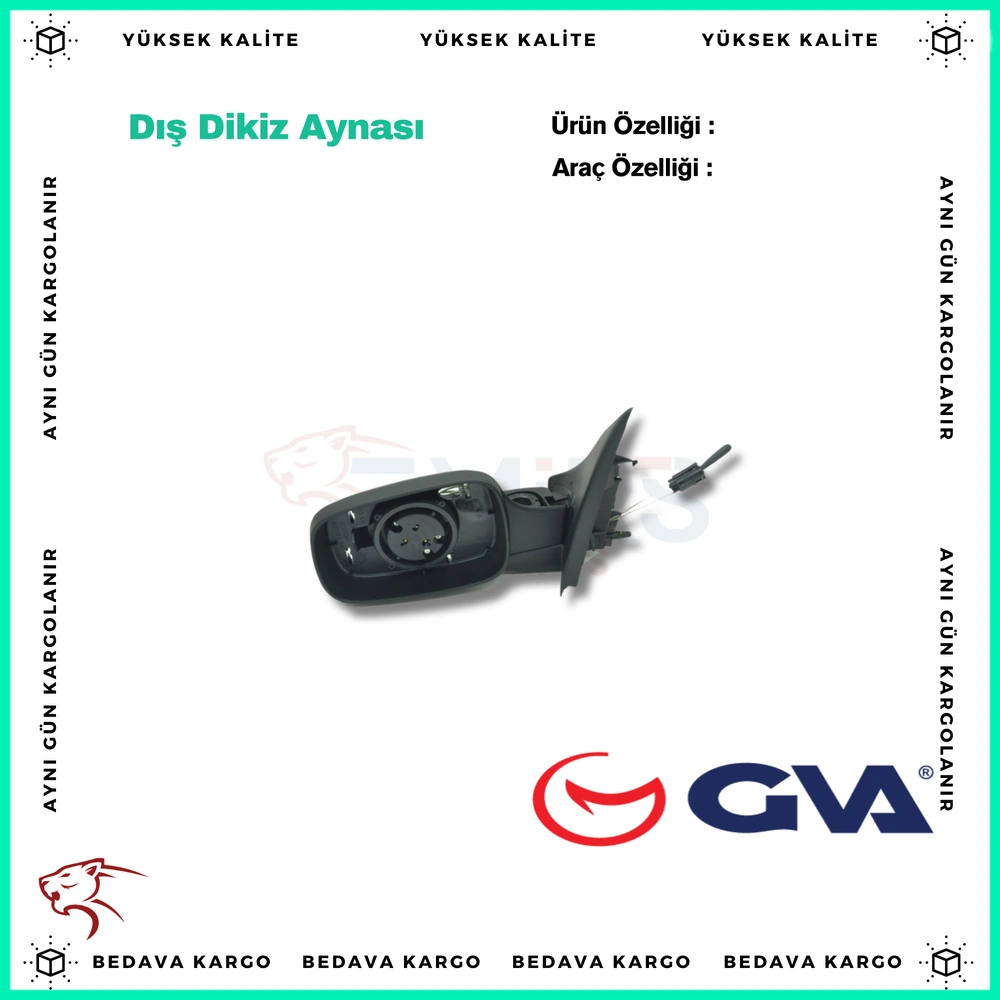 Dis Dikiz Aynasi Sol Renault Megane 02- Mekanik+asferik - 7701054685 - Yedek Parça