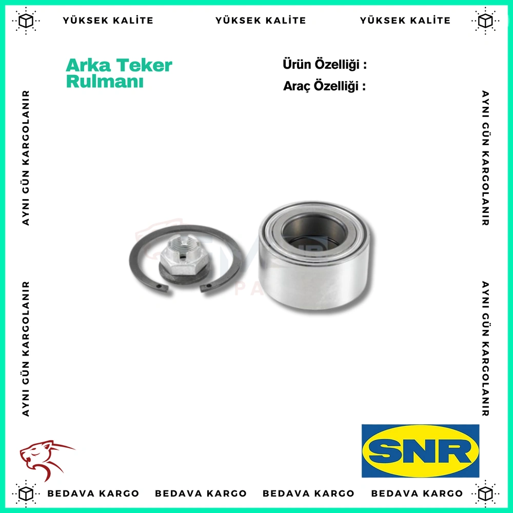 Arka Teker Rulmani Dacia Duster 4x4 10- 1.5 DCI 1.6 16V - 402107314R - Yedek Parça