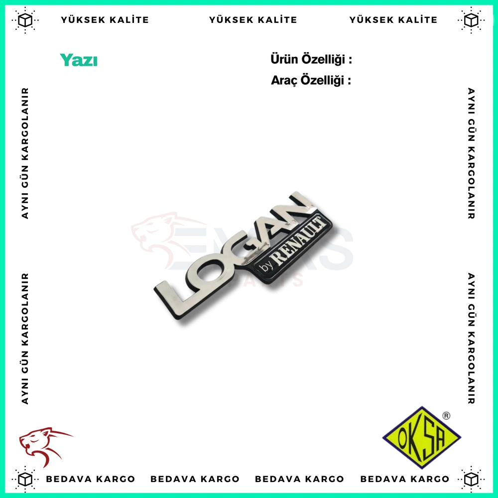 Logan By Renault Arka Yazi Monogram Dacia Logan - 8200376090 - Yedek Parça