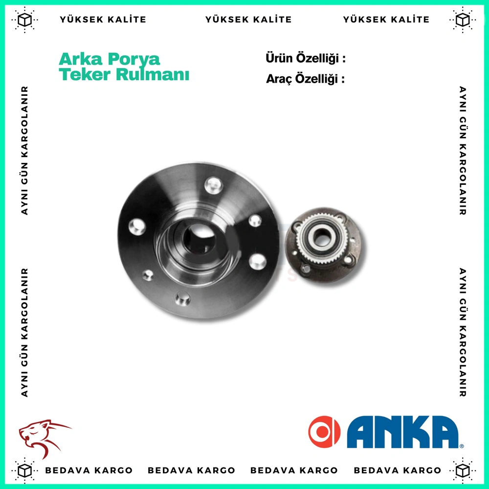 Arka Porya Teker Rulmanli Renault Kangoo 1.5 1.9 DCI 01- Absli - 7701208075 - Yedek Parça
