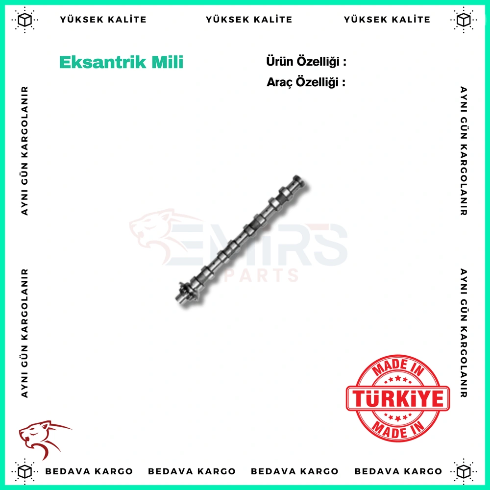 Eksantrik Mili K9k Renault Clio Kangoo Megane 2 Dacia Logan 1.5 - 8200255678 - Yedek Parça
