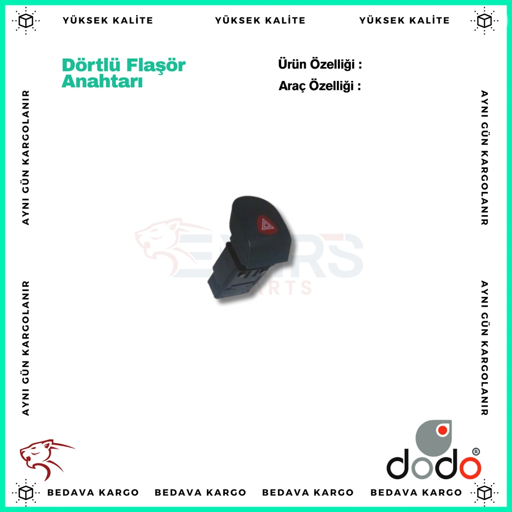 Dortlu Flasor Anahtari Renault Kangoo - DODO 1019018 - Yedek Parça