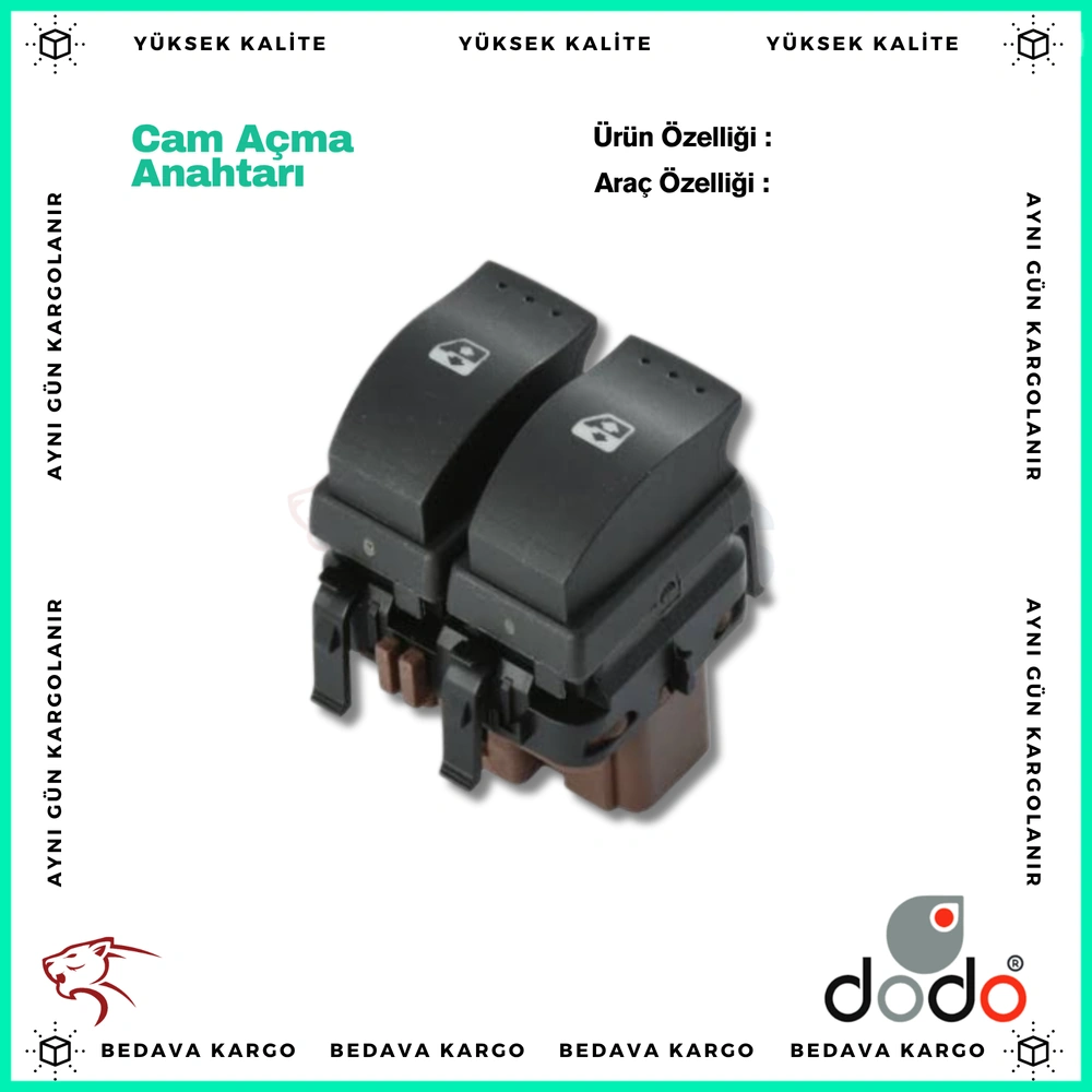 Cam Acma Anahtari Renault Megane 2 Ciftli - DODO 1019028 - Yedek Parça