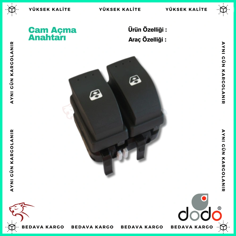 Cam Acma Anahtari Renault Megane 2 Laguna - DODO 1019027 - Yedek Parça