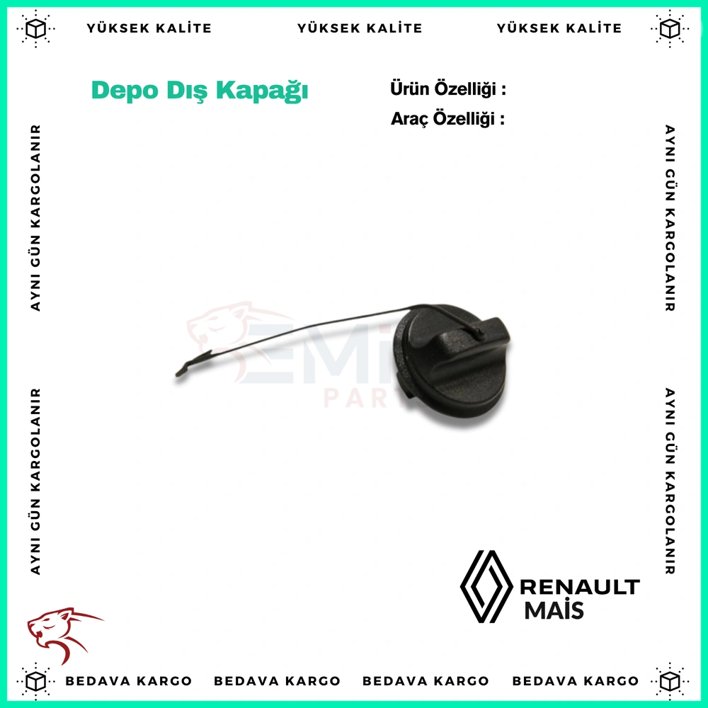 Depo Ic Kapagi Renault Kangoo 3 Megane 1 Fluence Clio - 7700431898 - Yedek Parça