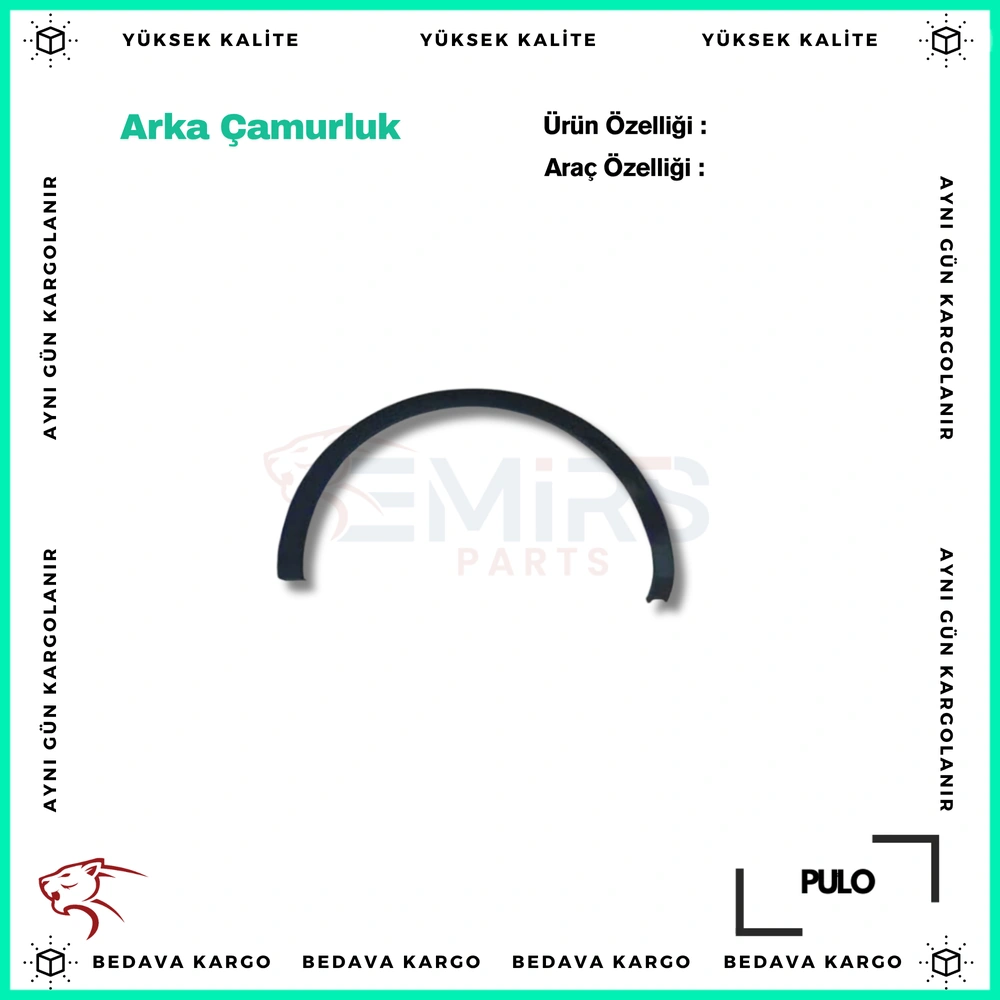 Arka Sag Camurluk Dodigi Renault Kadjar 2015-2018 - 788743595R - Yedek Parça