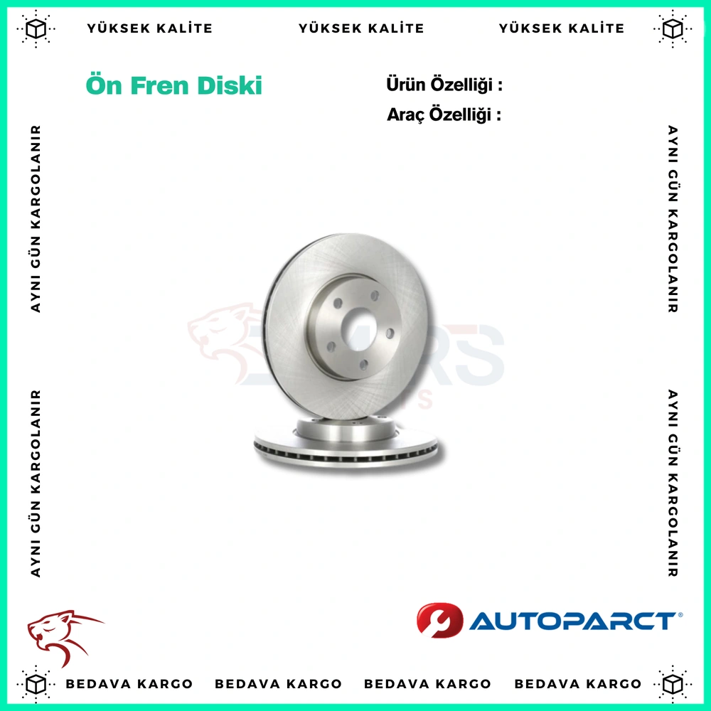 On Fren Diski Renault Laguna 2 1.6 1.8 16V 1.9 DCI 2.0 16V Havali - 7701206613 - Yedek Parça