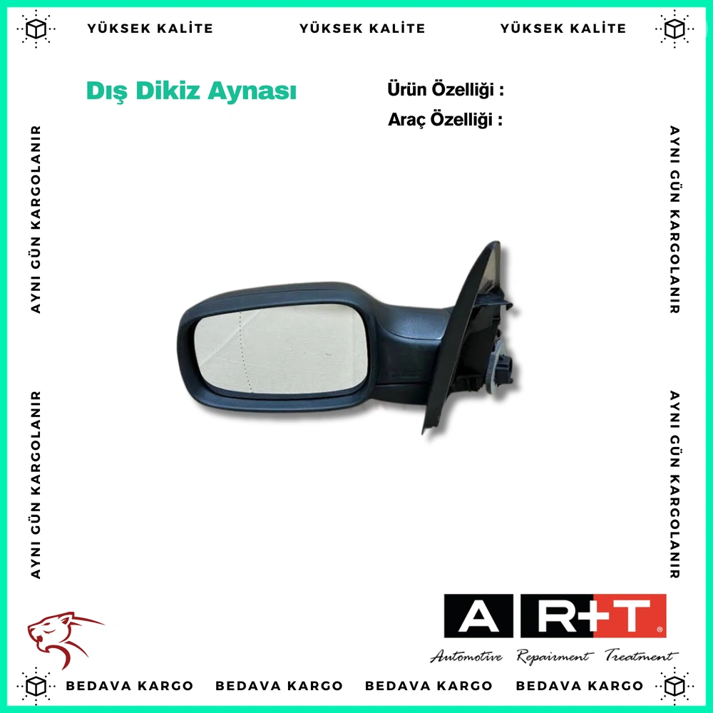 Dis Dikiz Aynasi Sol Elektrikli Renault Megane 2 03-09 - 7701054687 - Yedek Parça