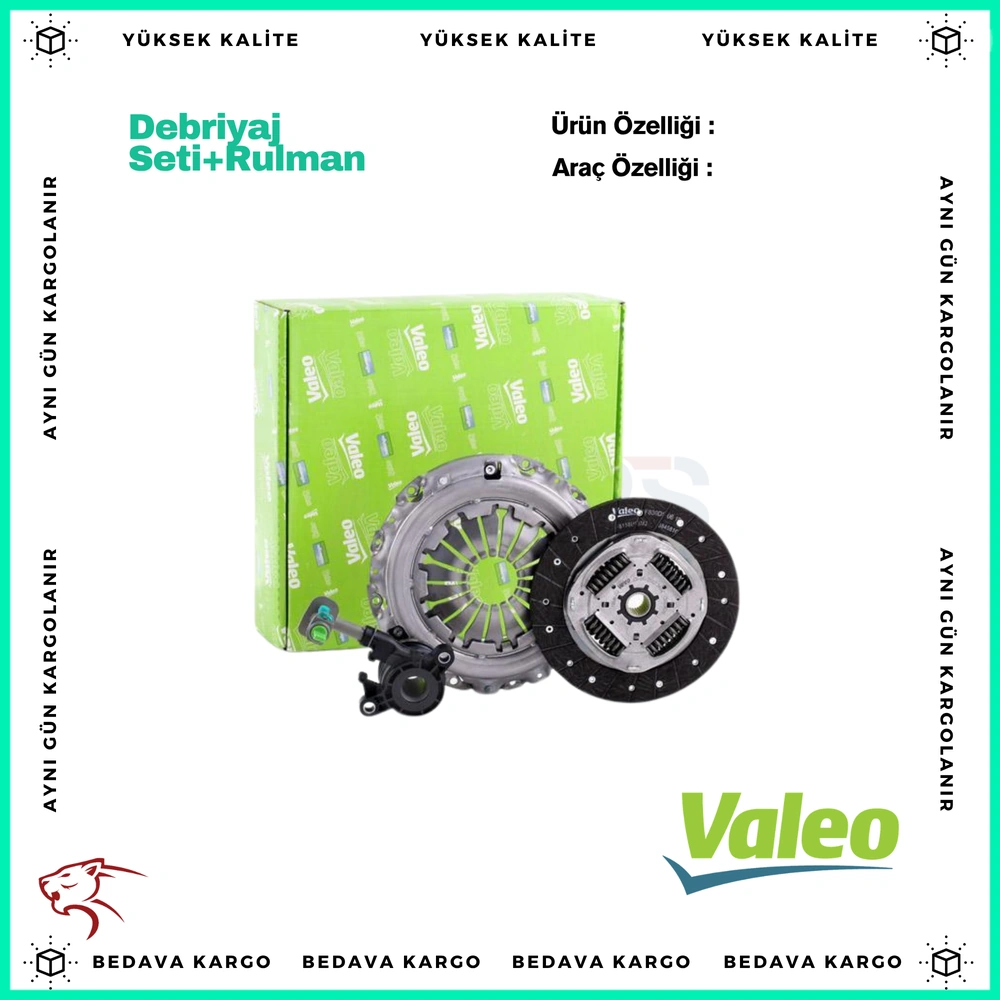 Debriyaj Seti + Rulman Renault Clio 2 3 4 Kangoo 3 Megane 2 Scenic 1 2 Fluence Dacia Logan Sandero Duster - 7701475361 - Yedek Parça