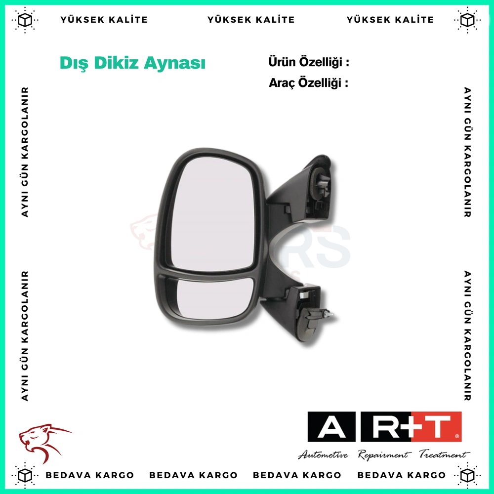 Dis Dikiz Aynasi Sol Mekanik Cift Cam Sol Renault Trafic 03-15 - 7701473241 - Yedek Parça
