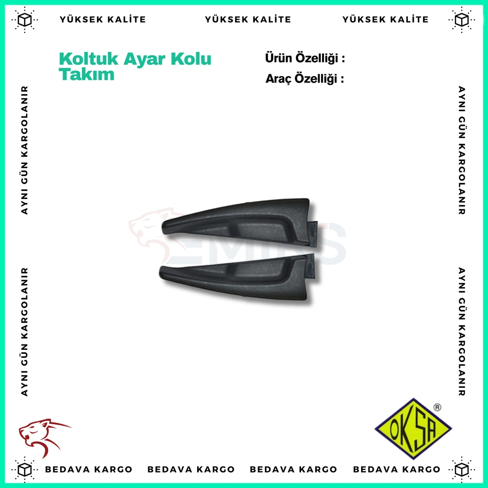 Koltuk Ayar Kolu Takim Siyah Renault Fluence Megane - 886088035R - Yedek Parça