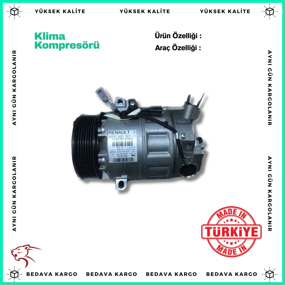 Klima Kompresoru Renault Laguna 3 2.0 DCI - 8200890987 - Yedek Parça