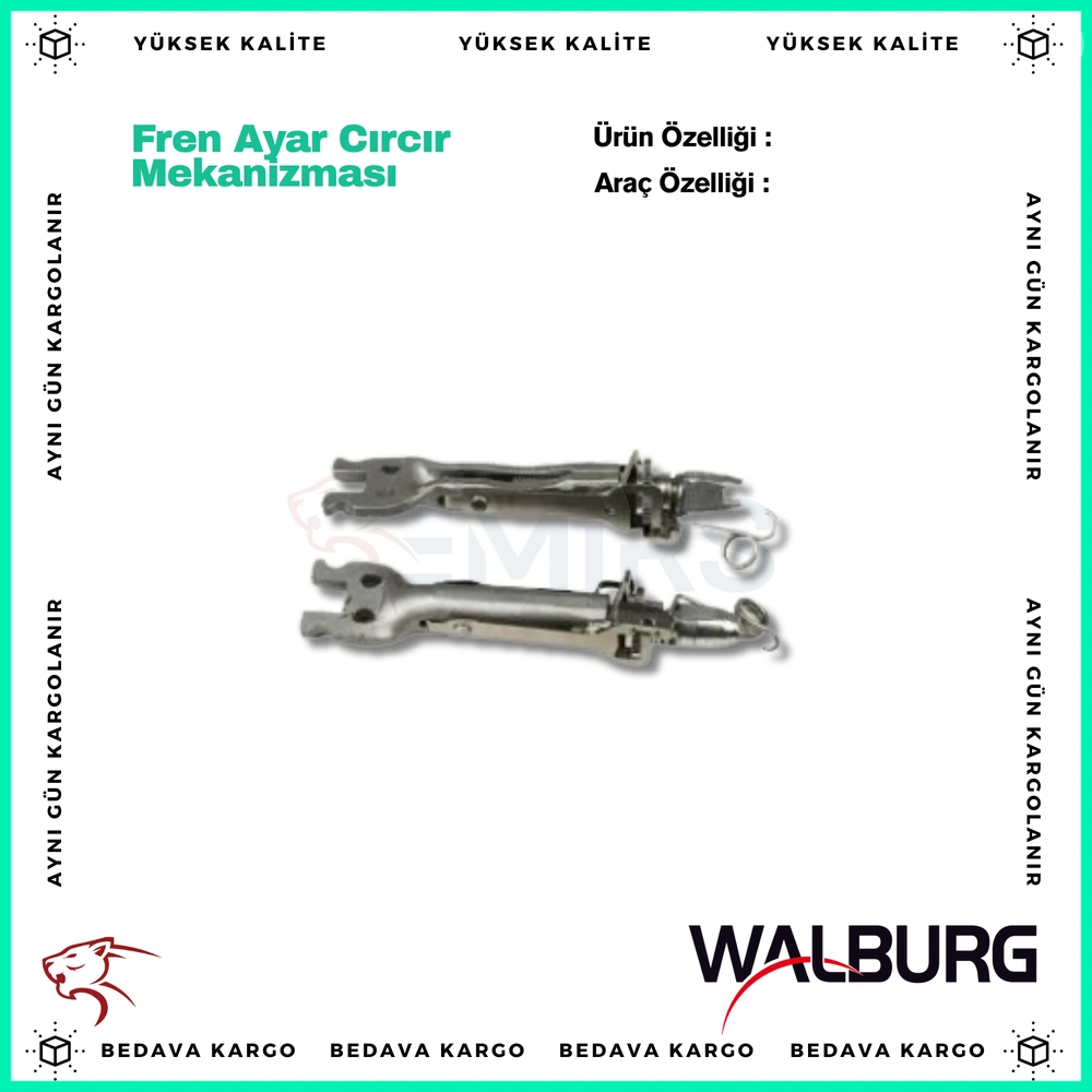Fren Ayar Circir Mekanizmasi Komple Takim Renault Clio 4 12- Captur 13- Kangoo 08- Dacia Dokker 12- Lodgy 12- Duster 08- - 7701208061 - Yedek Parça