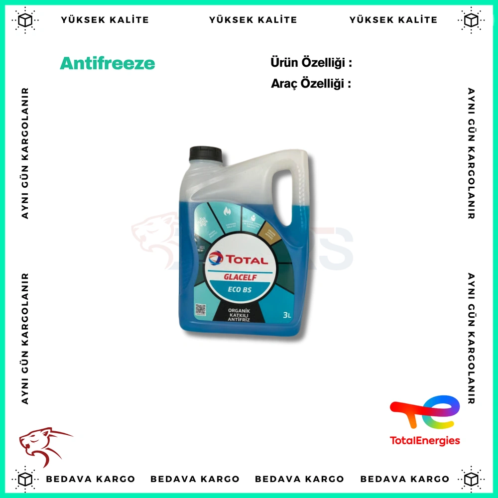Total Glacelf Eco Bs Antifriz (Antifreeze) Mavi 3lt - 221323 - Yedek Parça
