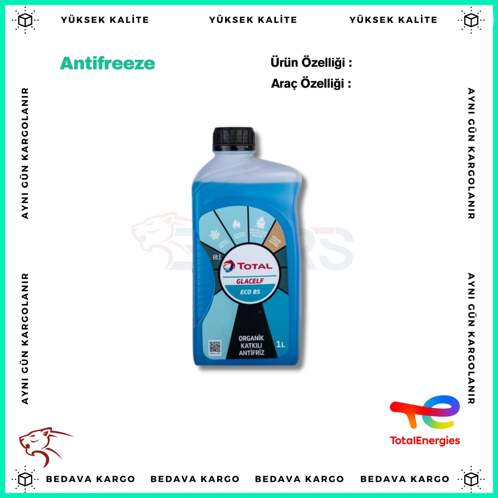 Total Glacelf Eco Bs Antifriz (Antifreeze) Mavi 1lt - 210352 - Yedek Parça
