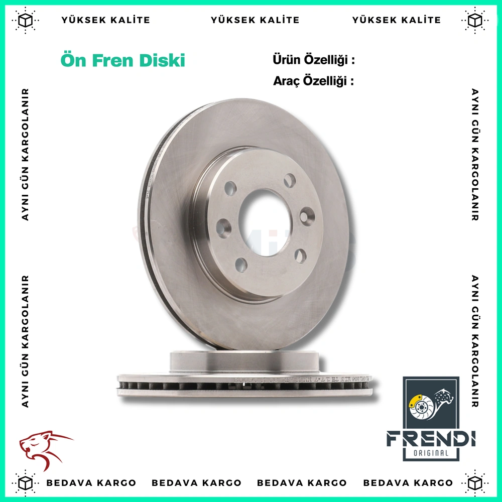 On Fren Diski Renault R19 R21 Clio 1 2 Kangoo Megane 1 Symbol 1 (Kucuk) - 7700756572 - Yedek Parça