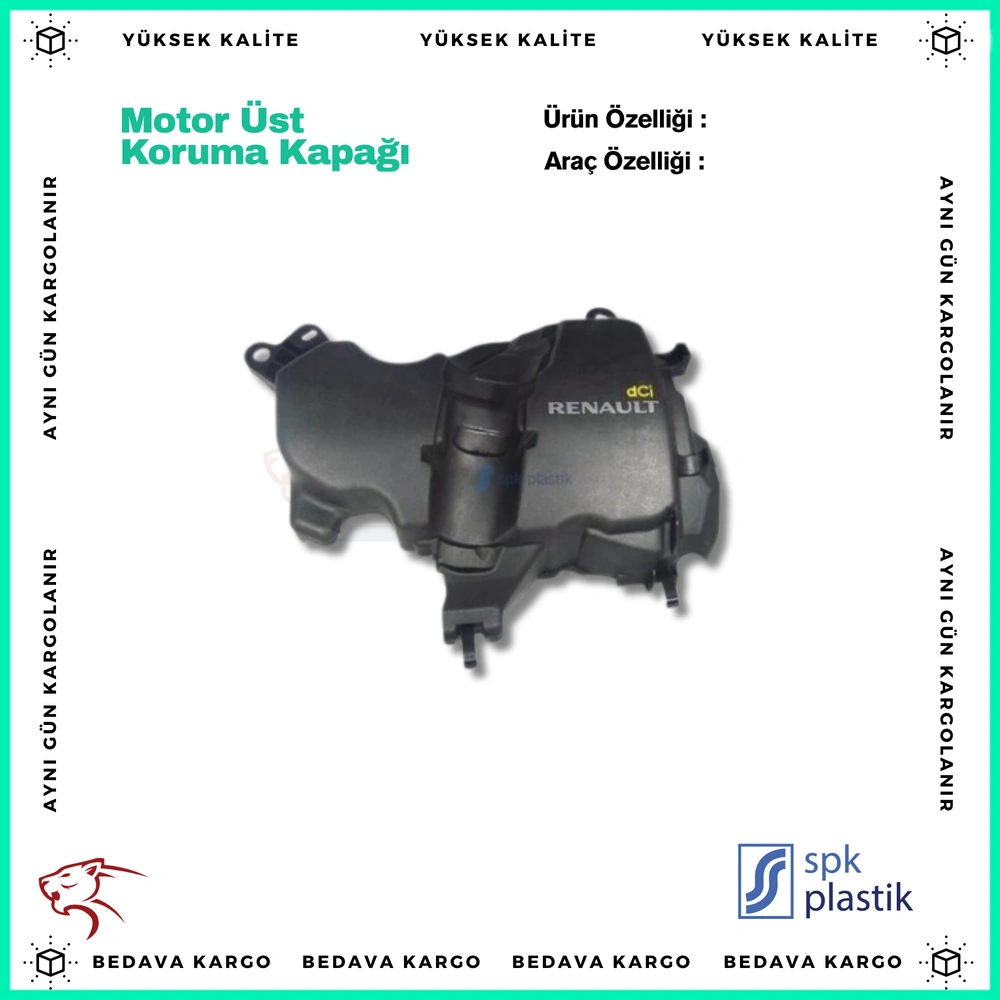 Motor Ust Koruma Kapagi Euro5 Renault Clio 4 Megane 3 Fluence Dacia Duster Dokker DCI - 175B15263R - Yedek Parça