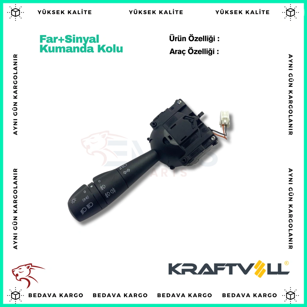 Far+sinyal Kumanda Kolu Renault Clio 4 Trafic 3 Dacia Logan 2 Sandero 2 Lodgy - 255405005R - Yedek Parça