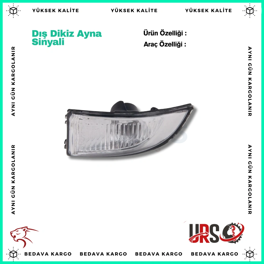 Dis Dikiz Ayna Sinyali Sag Renault Megane 3 Fluence - 261609550R - Yedek Parça