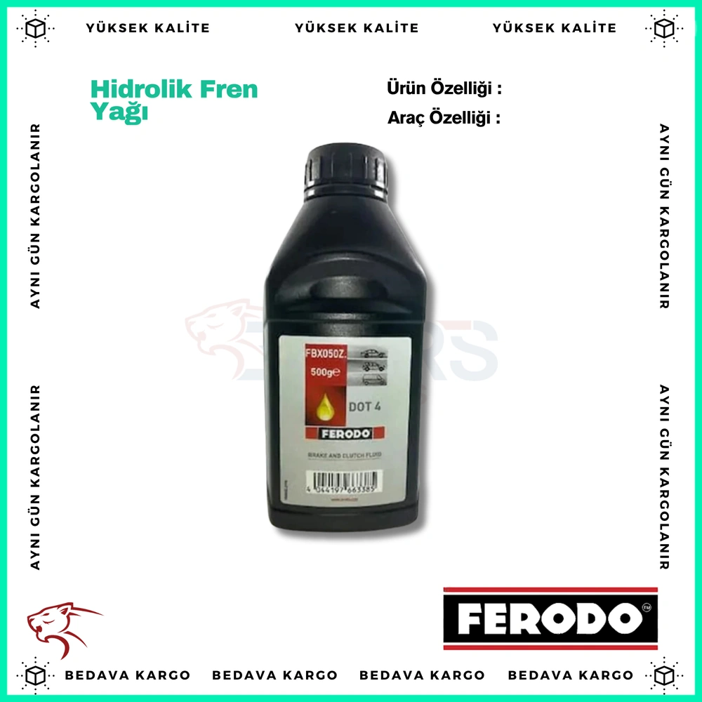 ( Dot 4 ) Hidrolik Fren Yagi 500ml - DOT4 - Yedek Parça