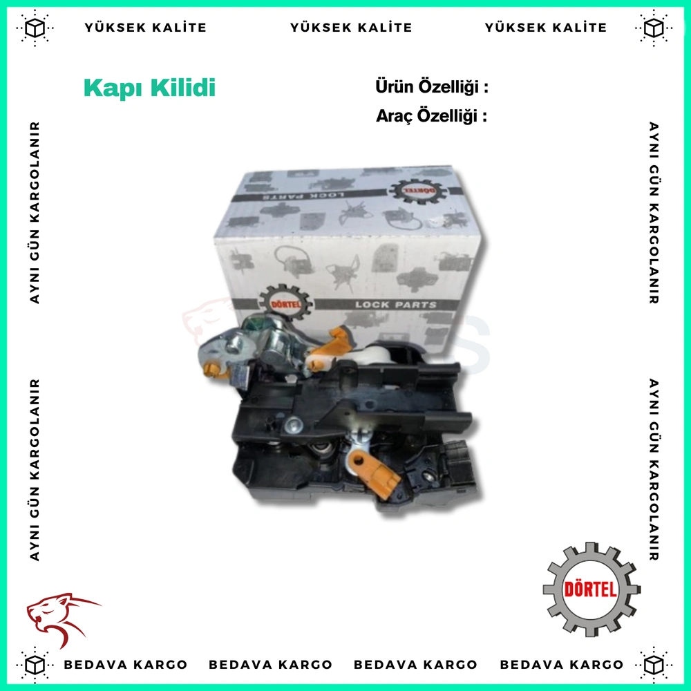 Kapi Kilidi Arka Sag Renault R19 Motor Takilan (Motorsuz) - 7702127971 - Yedek Parça