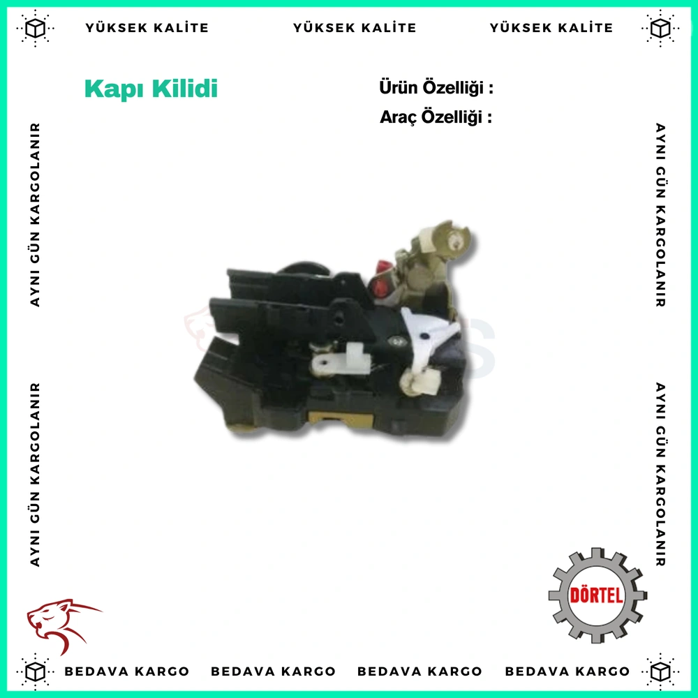 Kapi Kilidi On Sol Renault R19 Motor Takilan (Motorsuz) - 7702127968 - Yedek Parça