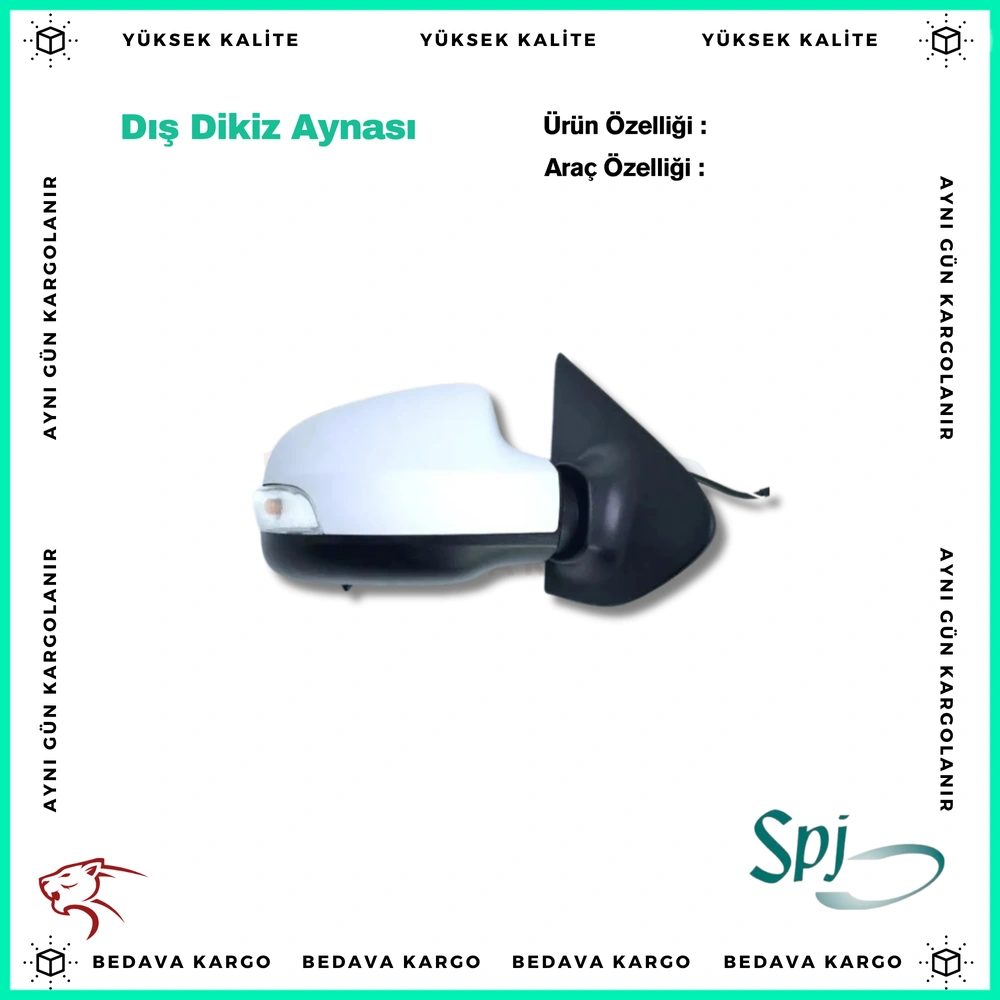 Dis Dikiz Aynasi Sag Renault Symbol Dacia Sandero 13- Astarli+mekanik+sinyalli+konveks - 963011650R - Yedek Parça