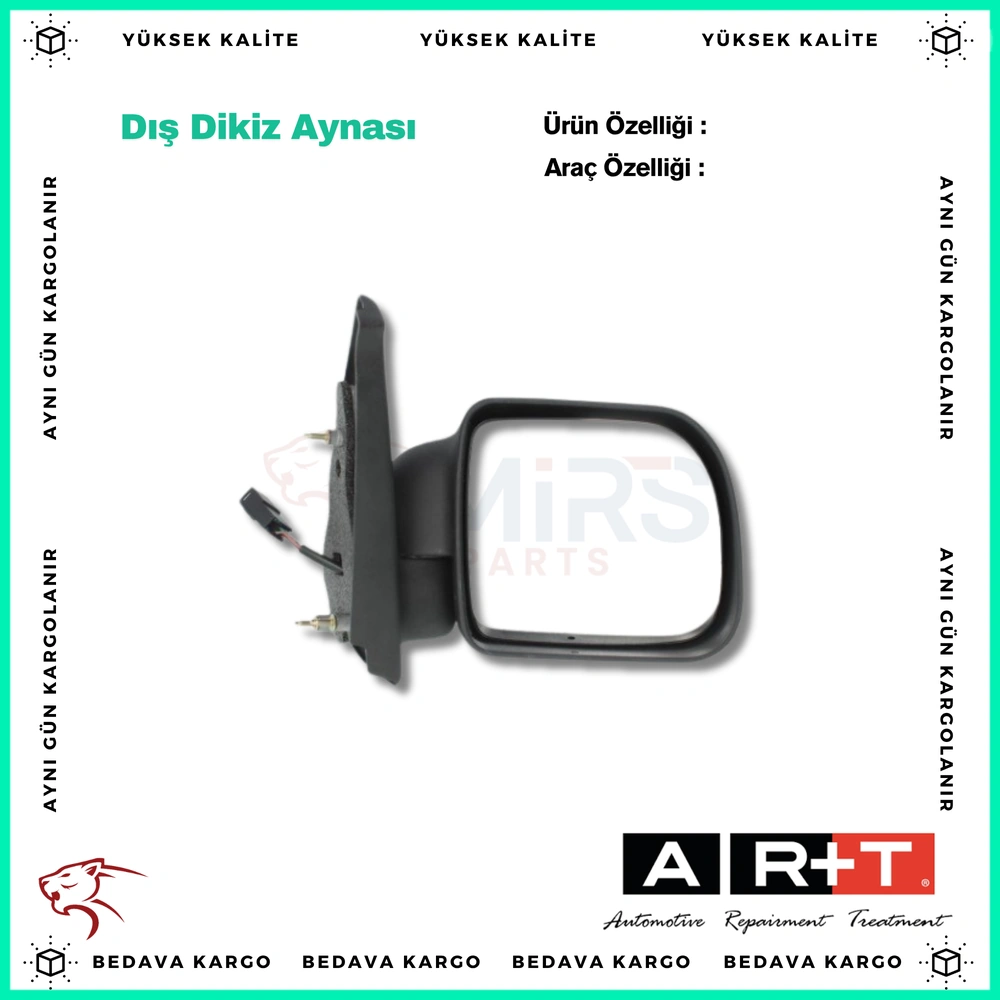 Dis Dikiz Aynasi Sag Renault Kangoo 1 97-03 Elektrikli+isitmali+konveks Cam - 7700304835 - Yedek Parça