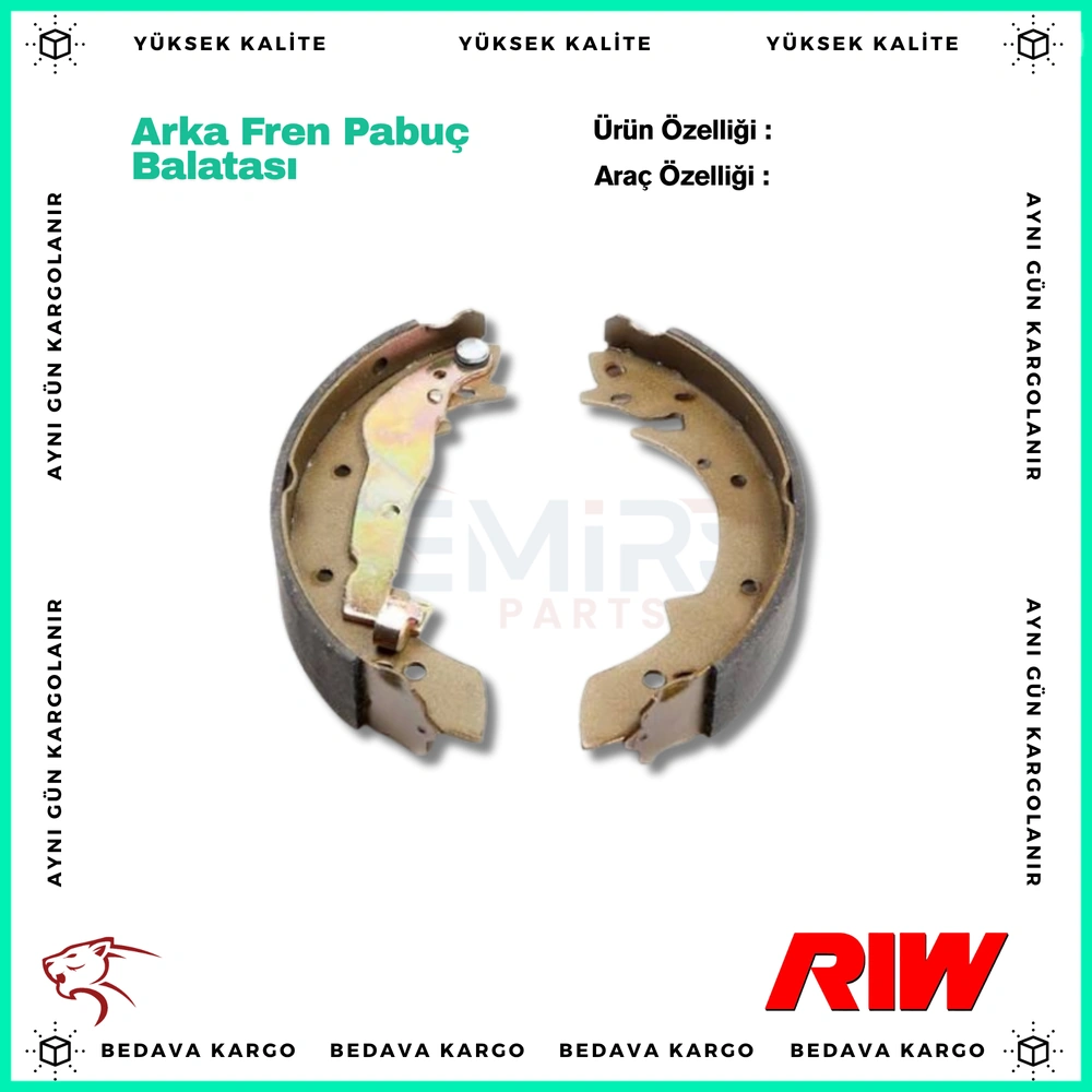 Arka Fren Pabuc Balatasi Renault R21 - 7701202381 - Yedek Parça
