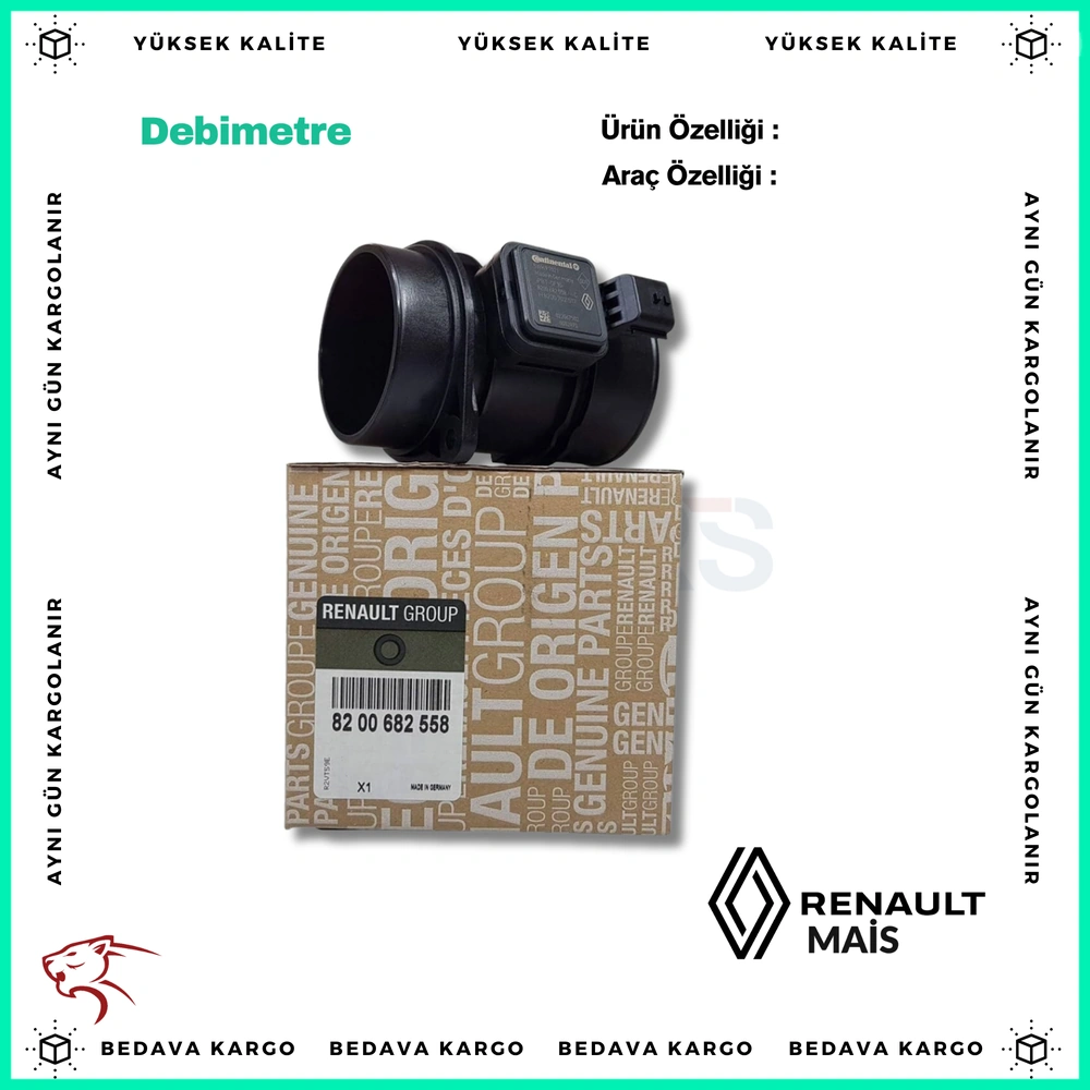Debimetre Renault Megane 3 Fluence - 8200682558 - Yedek Parça