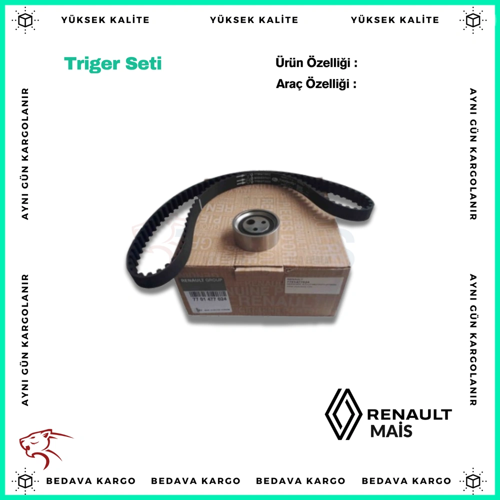 Triger Seti Renault Clio 2 Kangoo Megane Dacia Logan Sandero Solenza 1.4 1.6 E7j K7j K4m - 7701477024 - Yedek Parça