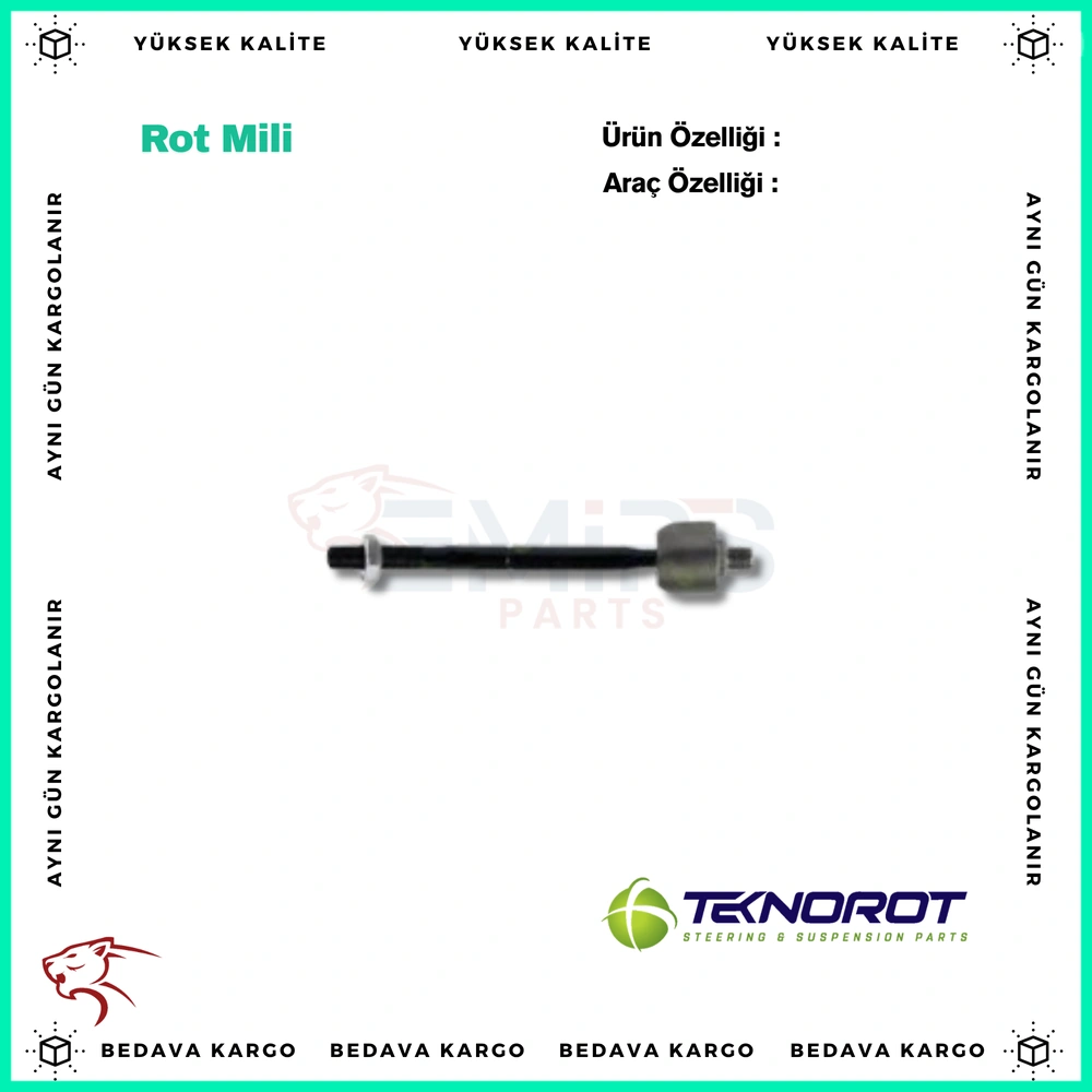 Rot Mili Renault Kangoo 08- Megane 09-15 Scenic 09-16 Fluence 10-17 Dacia Duster 2 (Uyumlu Oluyor Kucuk Kafa) - 7701478406 - Yedek Parça