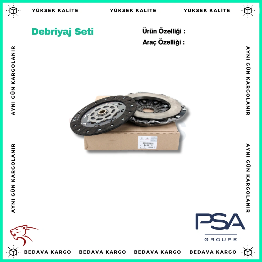 Debriyaj Seti Peugeot P3008-P5008-P508-C4 Picasso-C5-Ds5 1.6 HDI 10=> Dv6c Euro5 - 2052 - Yedek Parça