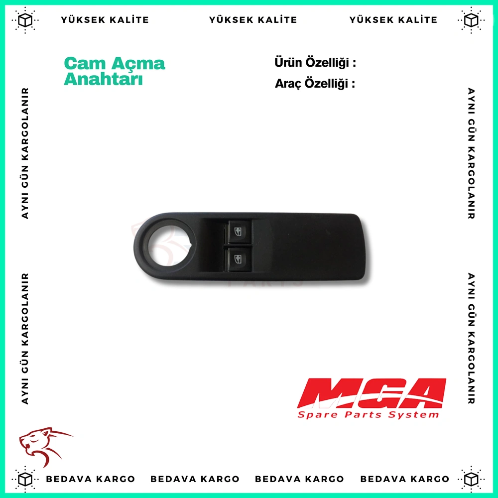 Cam Acma Anahtari Renault Captur Clio 4 Kangoo Symbol 2 Dacia Logan 2 Dokker Sandero Lodgy - 809611667R - Yedek Parça